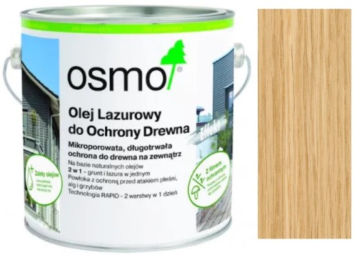 OSMO OLEJ LAZUROWY LAZURA DO OCHRONY DREWNA 701 BEZBARWNY MAT 2.5L