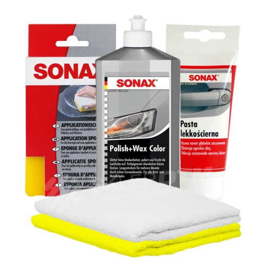 SONAX zestaw regeneracja lakieru wosk SZARY