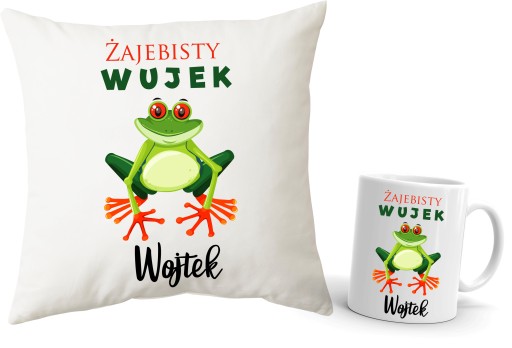 Zestaw poduszka+ kubek dla WUJKA Żajebisty Wujek