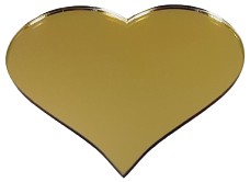 SERCE SERDUSZKO PLEXI ZŁOTE LUSTRO 1,5X1,3 cm