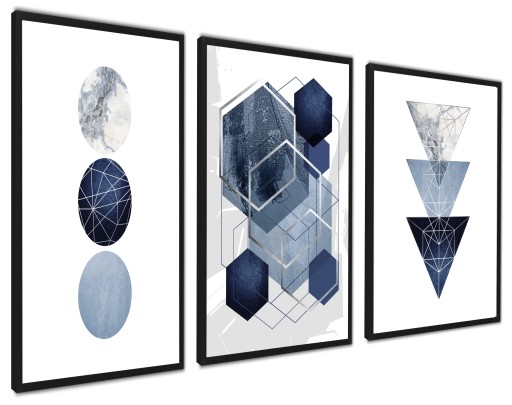 Plakaty grafiki ABSTRAKCJA GEOMETRIA FIGURY 3szt