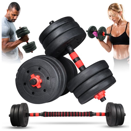 HANTLE REGULOWANE ZESTAW HANTLE DO ĆWICZEŃ 2x10KG 20KG SZTANGA + GRYFY