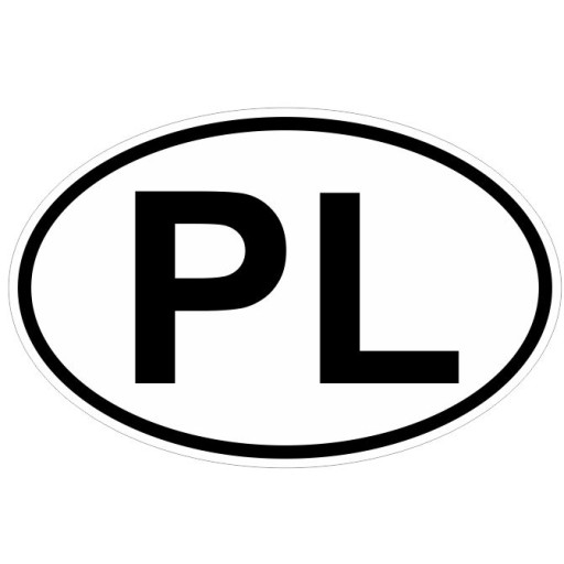 Naklejka NALEPKA samochód PL emblemat POLSKA 9cm
