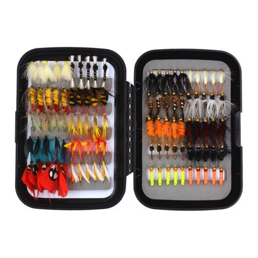 100x Fly Fishing Flies Assortment Colorful Dry