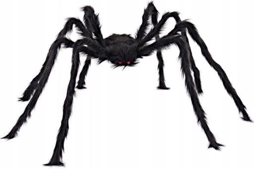PAJĄK GIGANT WŁOCHATY DEKORACJA NA STRASZNY HALLOWEEN Duży 152 CM