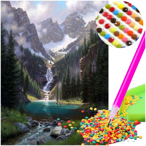 Haft Diamentowy GÓRY Diamond Painting MOZAIKA 5D Wyklejanka Diamentowa