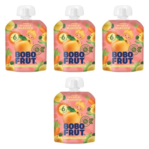 BOBO FRUT Jabłko Morela Marchewka 4x90g