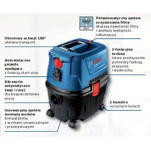Odkurzacz przemysłowy Bosch Professional 1100 W