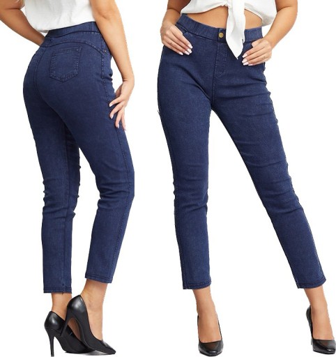 SPODNIE damskie jeansy TREGGINSY 7183 granat M/L