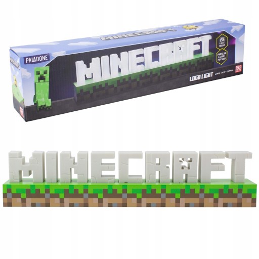 LAMPKA NOCNA 3D LOGO LIGHT MINECRAFT | PALADONE
