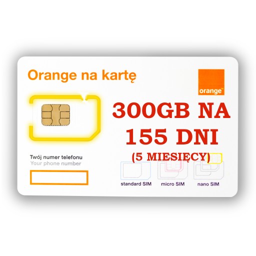 STARTER INTERNET NA KARTE ORANGE FREE 300 GB