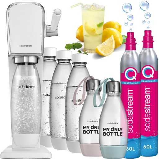 SATURATOR SYFON DO WODY SODASTREAM ART | 3x BUTELKA 1L +2x 0,5L +2x NABÓJ