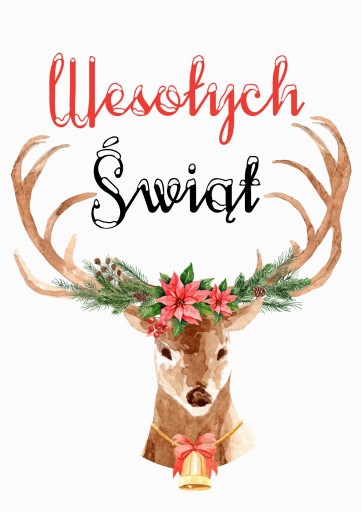 KARTKA ŚWIĄTECZNA KARTKI Wzór Reindeer