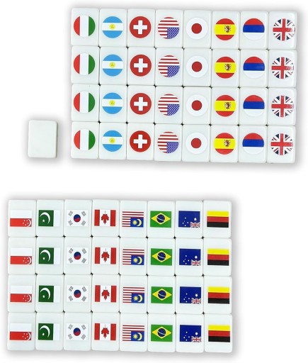Flag Pattern Blocks Easter Party Games Blocks Mahjong Tiles Set