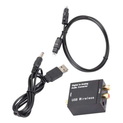 Digital to Analog Audio Converter, Optical to Analog 5V DC L Adapter for