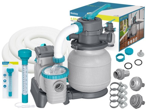 Pompa Filtrująca Piaskowa Filtr Do Basenu 6056 l/h Bestway 58497 +TERMOMETR
