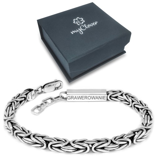 srebrna bransoleta gruba 925 HAND MADE + GRAWER