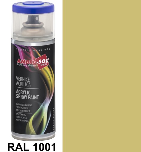 AMBROSOL 1001 RAL BEŻOWY POŁYSK LAKIER AKRYLOWY FARBA SPRAY 400 ML
