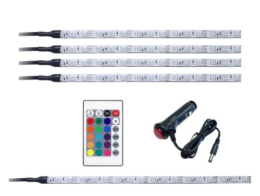 Oświetlenie auta RGB samochodu LED 4x30cm + bagaż