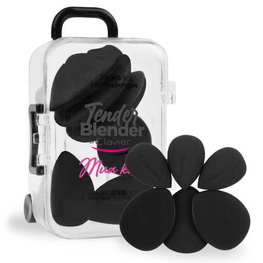 Clavier Zestaw mini gąbek do makijażu MUA KIT, Tender Blender, 6szt, Czarny