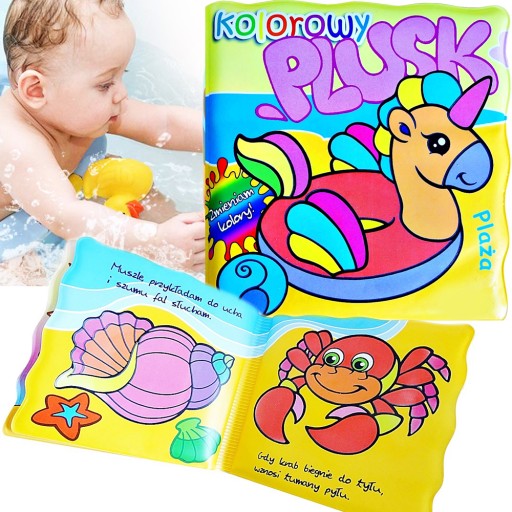 KSIĄŻECZKA DO KĄPIELI PLAŻA PLUSK ZMIENIAM KOLORY
