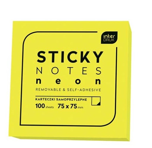 KARTECZKI SAMOPRZYLEPNE ŻÓŁTE NEON 100 SZTUK 798