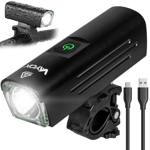 LAMPKA ROWEROWA PRZÓD OŚWIETELNIE ROWEROWE LED PRO VAYOX USB-C 1300lm IPX6
