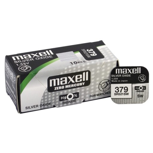 Bateria srebrowa Maxell 379 / SR521SW / SR63 (10szt.)