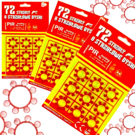 3x KAPISZONY SPŁONKA NABOJE DYSKI 216szt /PISTOLET