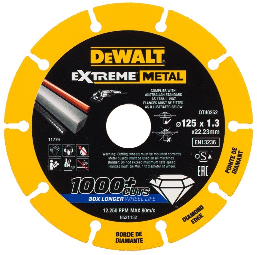 Tarcza do metalu 125x1,3 DIAMENTOWA DeWALT DT40252