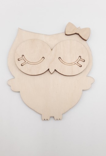 Sowa, sówka, 3d, sklejka, ozdoba, dekor, 10cm