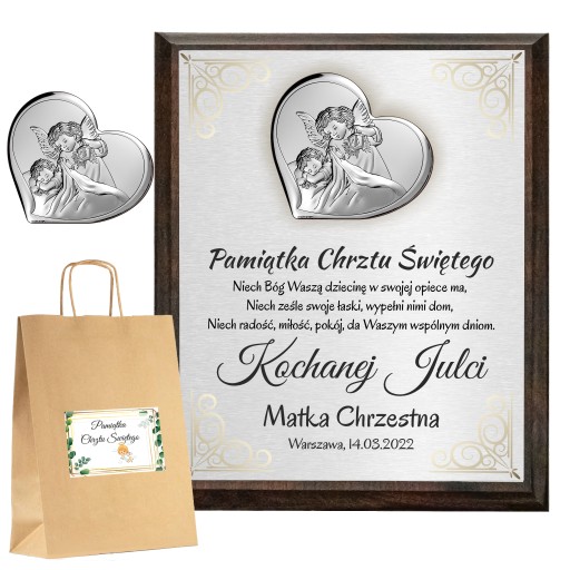 PAMIĄTKA CHRZTU ŚWIĘTEGO OBRAZEK PREZENT NA CHRZEST TORBA PREZENTOWA GRATIS