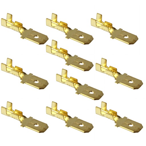 10SZT WSUWKA KONEKTOR MĘSKI 6,3MM NIEIZOLOWANY