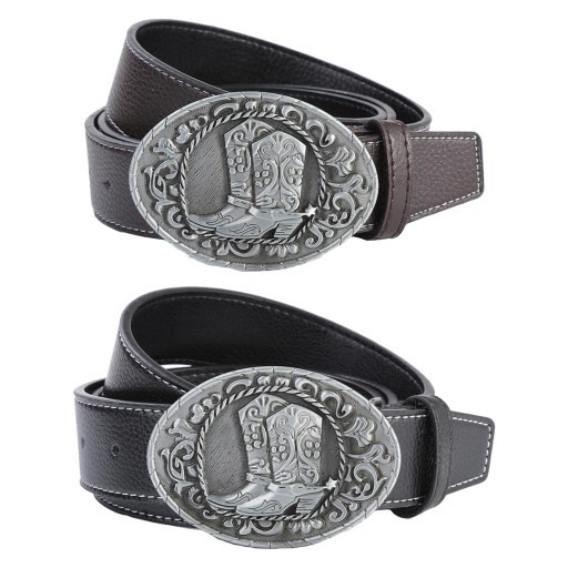 Western Cowboy Belt Mężczyźni Western czarno-brązo