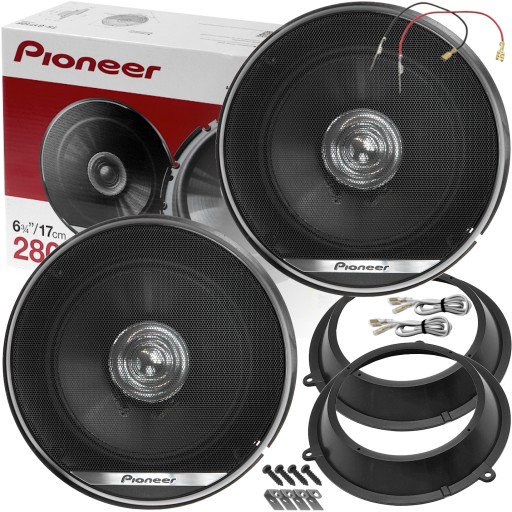 MOCNE GŁOŚNIKI SAMOCHODOWE PIONEER 165MM 16,5CM 280W DO FIAT PANDA 2 PRZÓD
