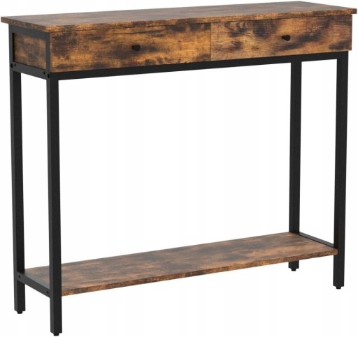 KOMODA konsola STOLIK BOCZNY pomocniczy 2 SZUFLADY vintage LOFT retro