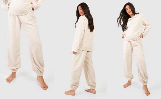 3A1A09 P27 BOOHOO MATERNITY SPODNIE PIŻAMOWE L