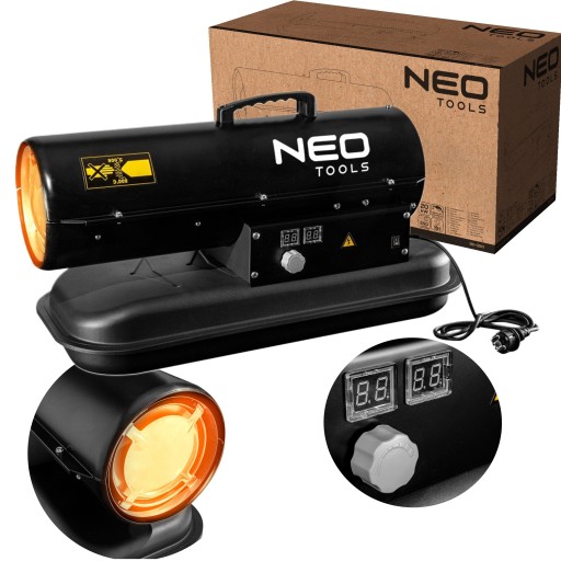 NEO 90-080 GRZEJNIK NAGRZEWNICA OLEJOWA SPALINOWA 20kW 550m3/h DMUCHAWA 19L