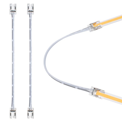 ZŁĄCZKA DO TAŚM LED COB 8mm IP20 ŁĄCZENIOWA KĄTOWA Z PRZEWODEM