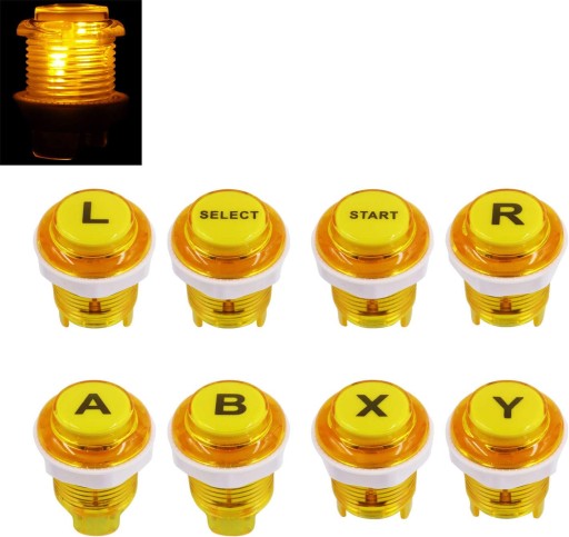 8 szt. Arcade Game LED Push Buttons with Cherry MX