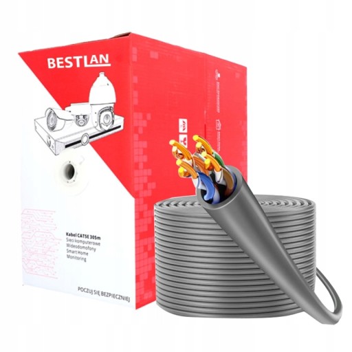 KABEL SKRĘTKA FTP CAT 6 DRUT CCA HQ 305m
