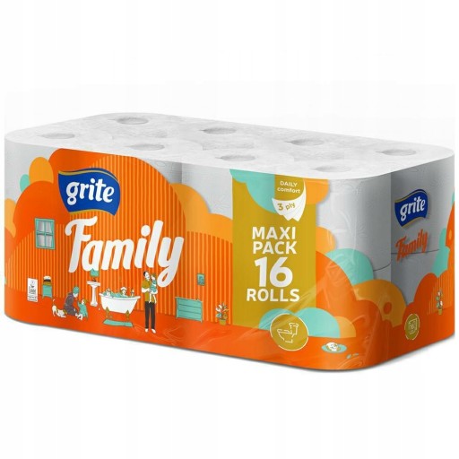 Papier toaletowy bezzapachowy GRITE FAMILY 16 szt.