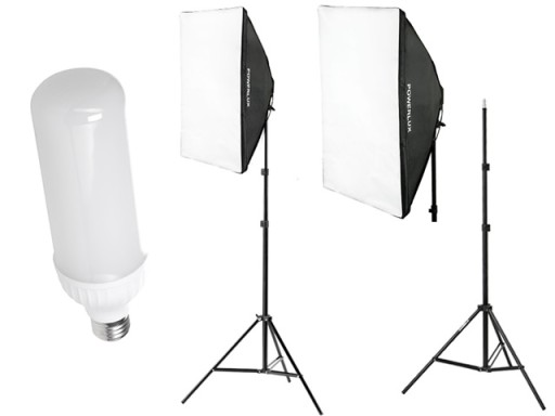 Zestaw światło CIĄGŁE LAMPA STUDYJNA LED 125W SOFTBOX 50x70cm statyw