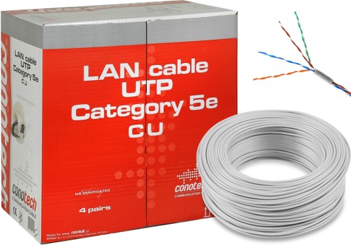 Kabel Ethernet sieciowy Skrętka U/UTP 5e 50 metrów