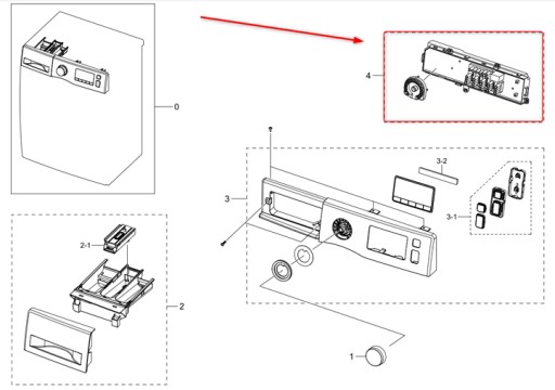 Moduł sterujący pralki Samsung DC92-01780C