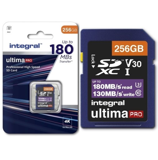 INTEGRAL SDXC 256GB 180/130MB/s UHS-I U3 V30