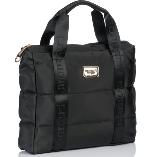 Torebka MONNARI Czarna Torba SHOPPER Duża Sportowa PREMIUM WOODOPORNA