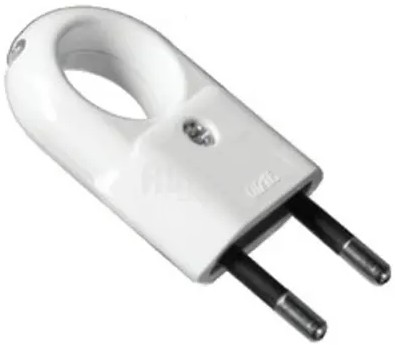 Wtyczka płaska 2p 10A IP44 biała