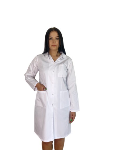 Fartuch laboratoryjny damski na napy bawełna r.50