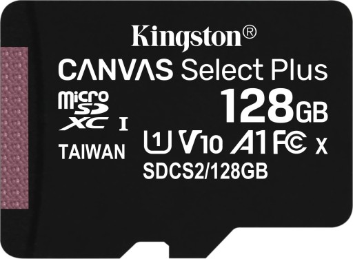 Karta Kingston Canvas Select Plus MicroSDXC 128 GB Class 10 UHSI/U1 A1 V10